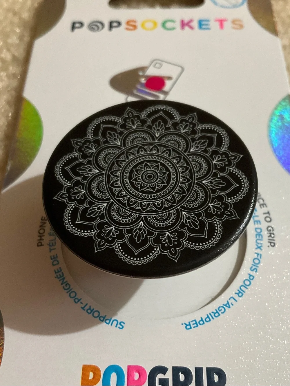 PopSockets Black Mandala PopGrip Phone Grip